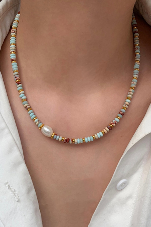 Mariah Beaded Pearl Necklace