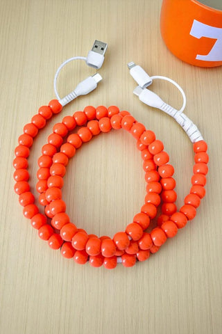 ETA 9/22 - Updated Orange Beaded Cord Phone Charger