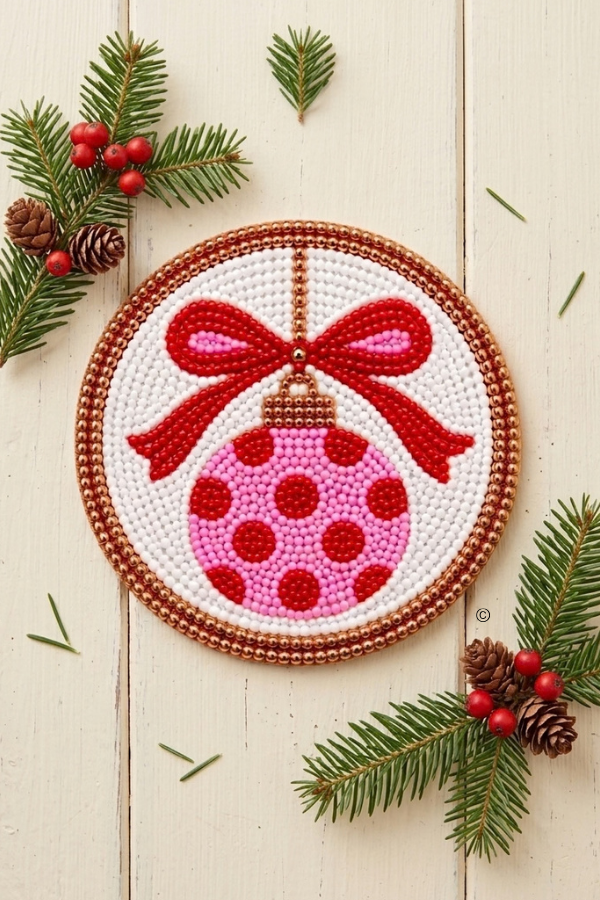 ETA 10/19-11/9 Bow on Top Beaded Coaster