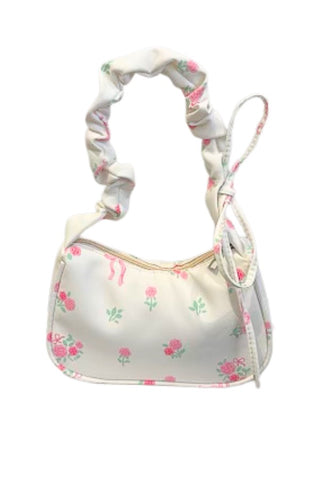 ETA 2/3 - Lily White Floral and Bow Shoulder Bag