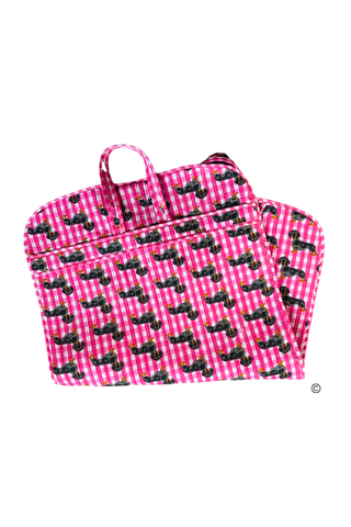 The Chloe Pink Gingham Garment Bag©