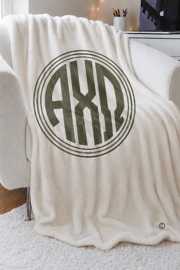 ETA 8/28 - Alpha Chi Omega Monogram Blanket