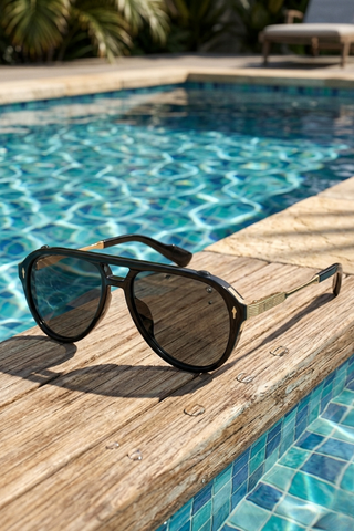 ETA 6/8 - Oliver Black Aviator Sunglasses