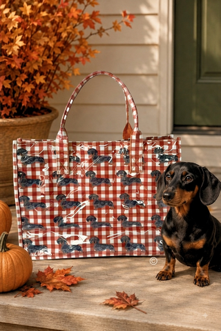 ETA 9/30-10/14 Chloe in Khaki Gingham Vinyl Tote©