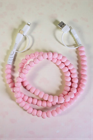 Updated Light Pink Beaded Cord Charger