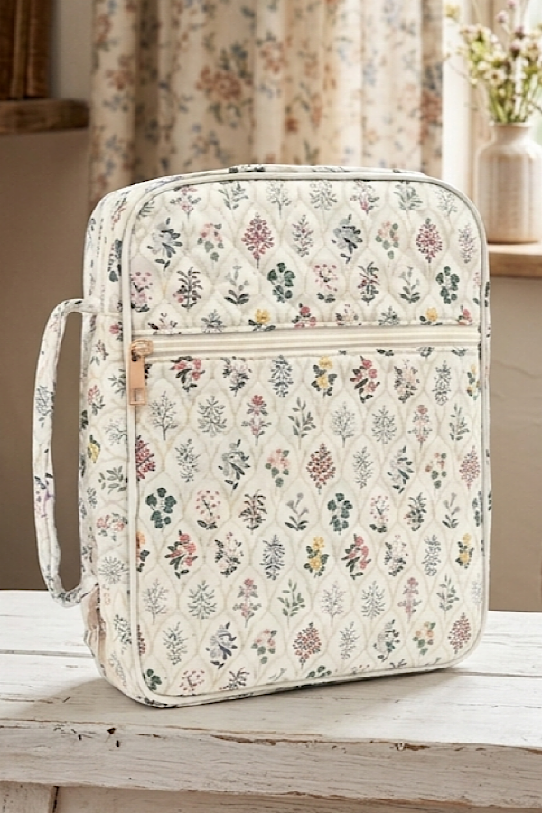 ETA 7/22 - Faith Cream Floral Zipper Bible Cover