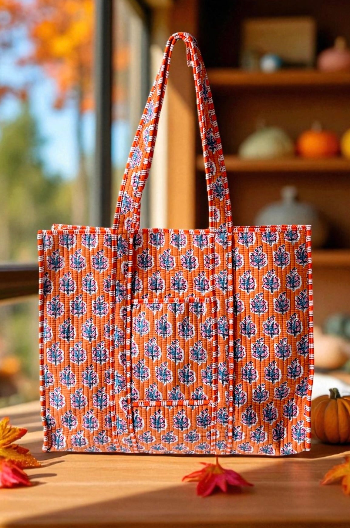 ETA 10/9 - Talbot Orange Floral Tote Bag