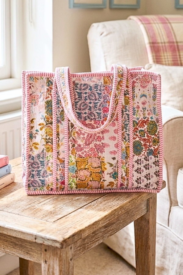 ETA 8/24-9/7 Florence Floral Patchwork Tote Bag