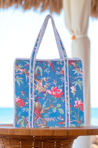 ETA 10/8 - Bronwyn Floral Bird Print Tote Bag
