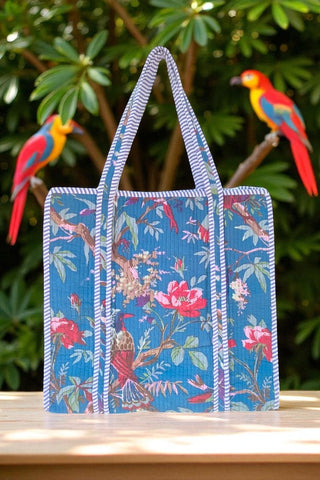 ETA 10/8 - Bronwyn Floral Bird Print Tote Bag