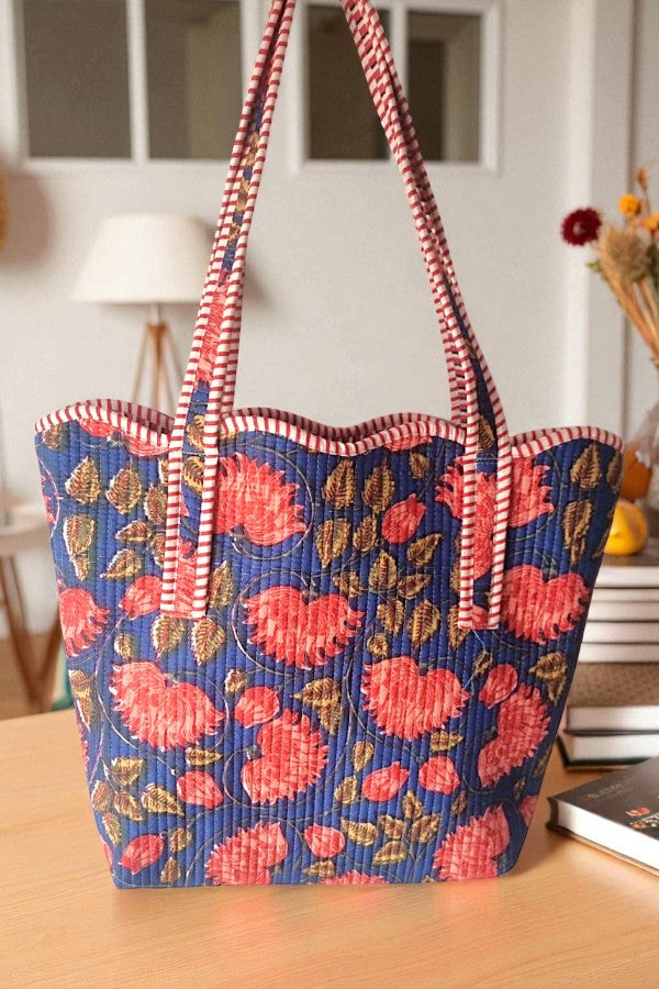 ETA 9/15 -  Rustic Garden Floral Scalloped Tote Bag