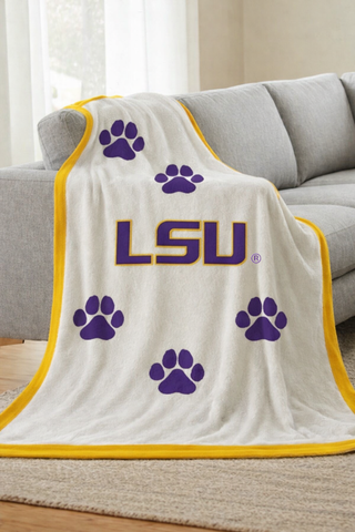 ETA 6/1 - LSU Tiger Paws Luxury Blanket