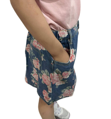 Betsy Kids Floral Denim Skirt