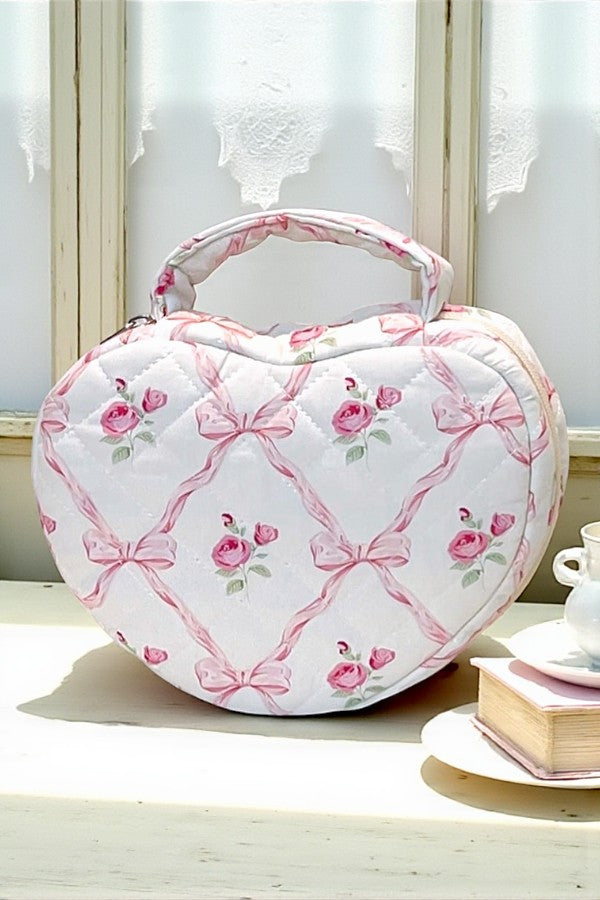 ETA 1/19 - Gianna Pink Ribbon Heart Shaped Bag