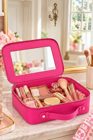 ETA 1/8-1/29 Posie Hot Pink Clear Travel Bag
