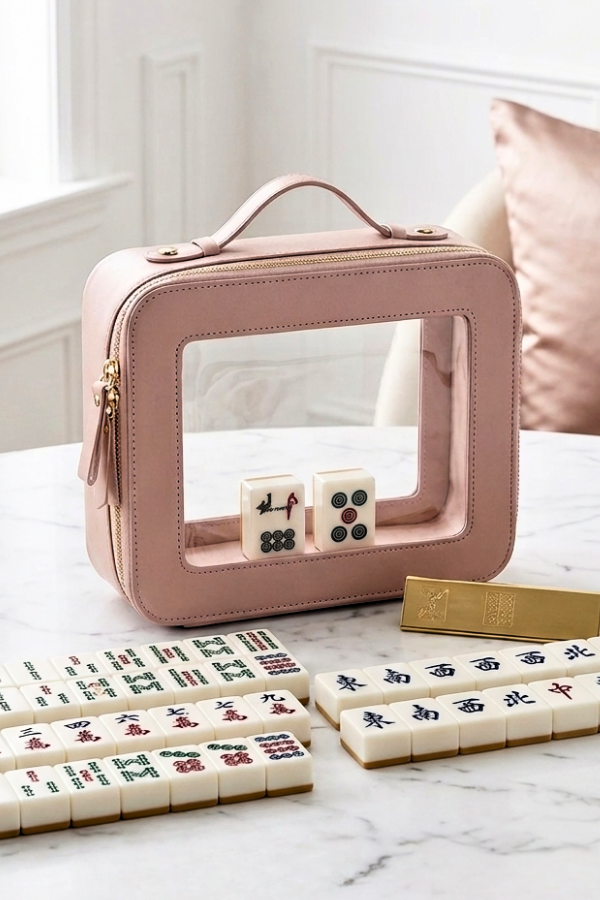 ETA 8/24-9/7 Posie Dark Blush Clear Travel Bag