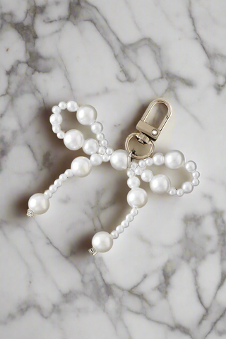 ETA 1/30 - White Pearl Bow Purse Charm