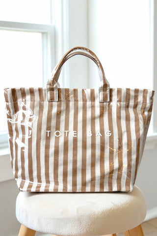 ETA 4/20 - Tan and Beige Striped TOTE BAG
