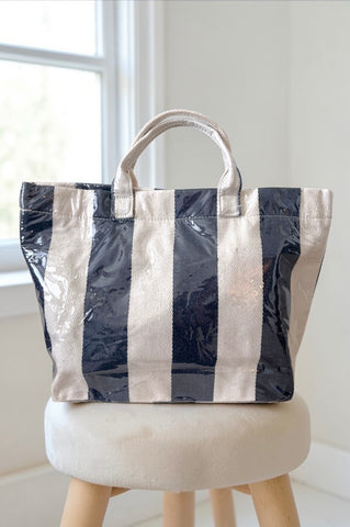 ETA 4/13 - Navy and Beige Striped TOTE BAG