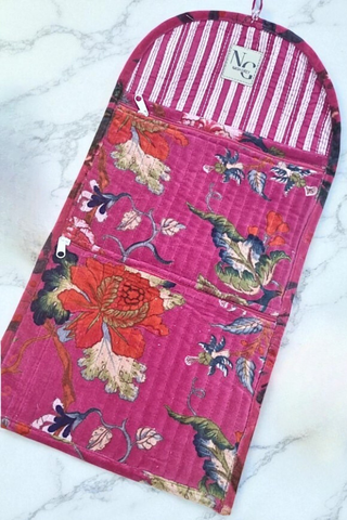 ETA 11/3 - Cora Pink Velvet Jewelry Pouch
