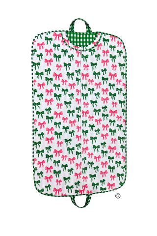 ETA 7/30-8/13 Southern Belle Pink and Green Bow Garment Bag