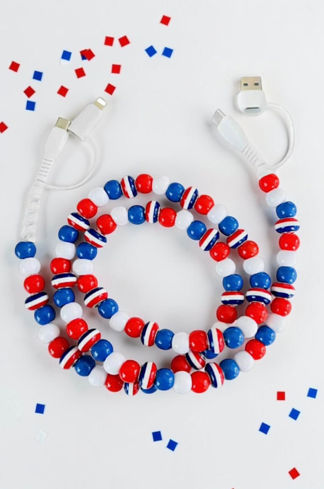 ETA 4/13 - Updated Red White and Blue Beaded Charger