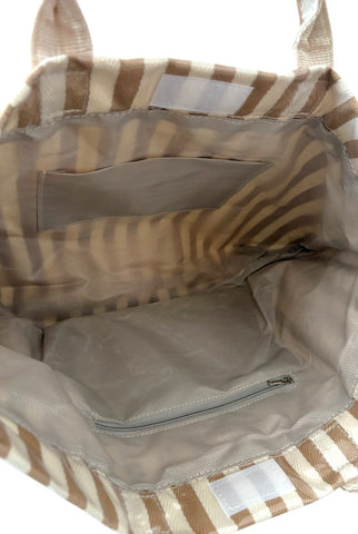 ETA 4/20 - Tan and Beige Striped TOTE BAG