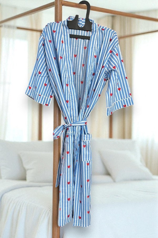 ETA 12/8 - Sweetheart Getaway Heart Print Kimono Robe