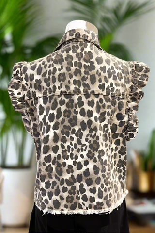 ETA 3/21 - Charlie Cheetah Print Denim Vest