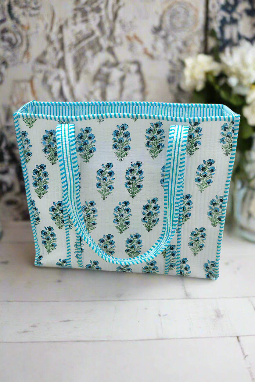 ETA 5/15 - Juniper Blue and White Floral Tote Bag