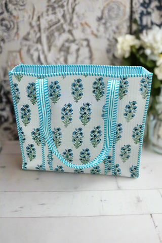 ETA 5/15 - Juniper Blue and White Floral Tote Bag