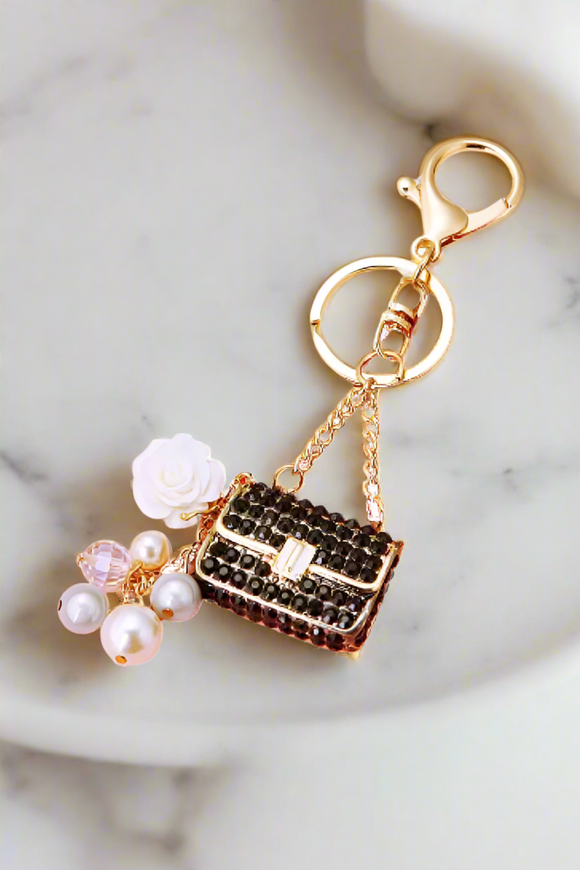 ETA 1/15 - Black Rhinestone Handbag Purse Charm