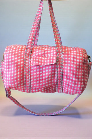 ETA 3/12 - Checkmate Pink Gingham Duffel Bag