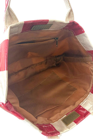 ETA 4/20 - Red and Beige Striped TOTE BAG