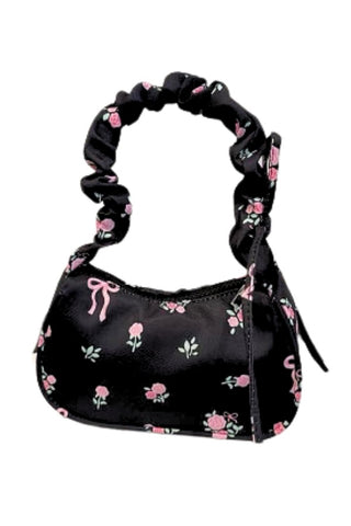 ETA 2/3 - Lily Black Floral and Bow Shoulder Bag