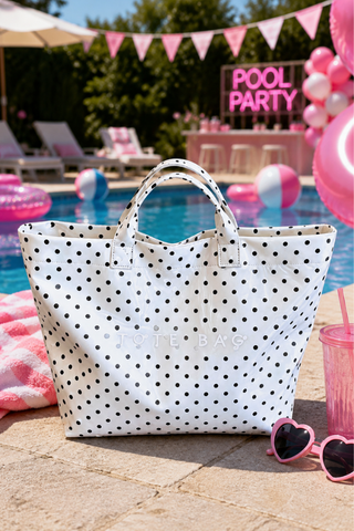 ETA 7/15 - White and Black Polka Dot TOTE BAG