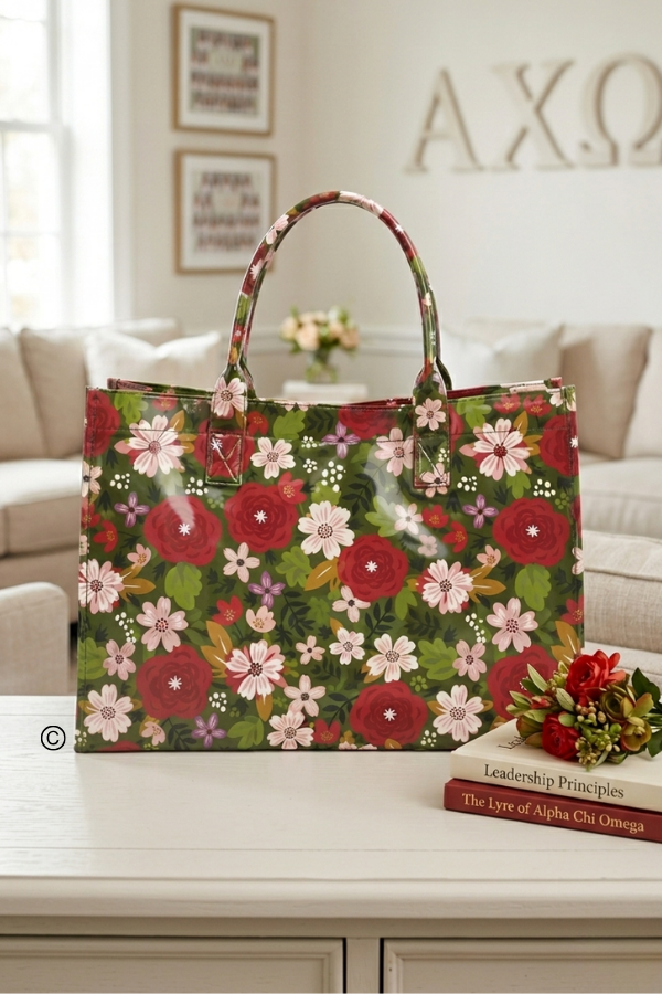 ETA 8/28 - Alpha Chi Omega Floral Tote Bag