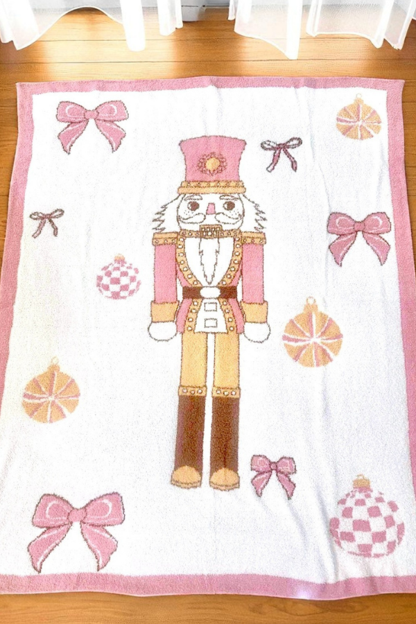 ETA 10/6 - Pink Nutcracker Bow Luxury Blanket
