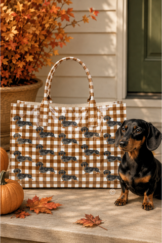ETA 9/30-10/14 Chloe in Khaki Gingham Vinyl Tote©