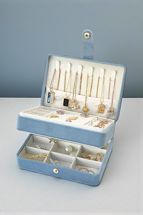 ETA 3/31 - Gracie Blue Velvet Jewelry Box