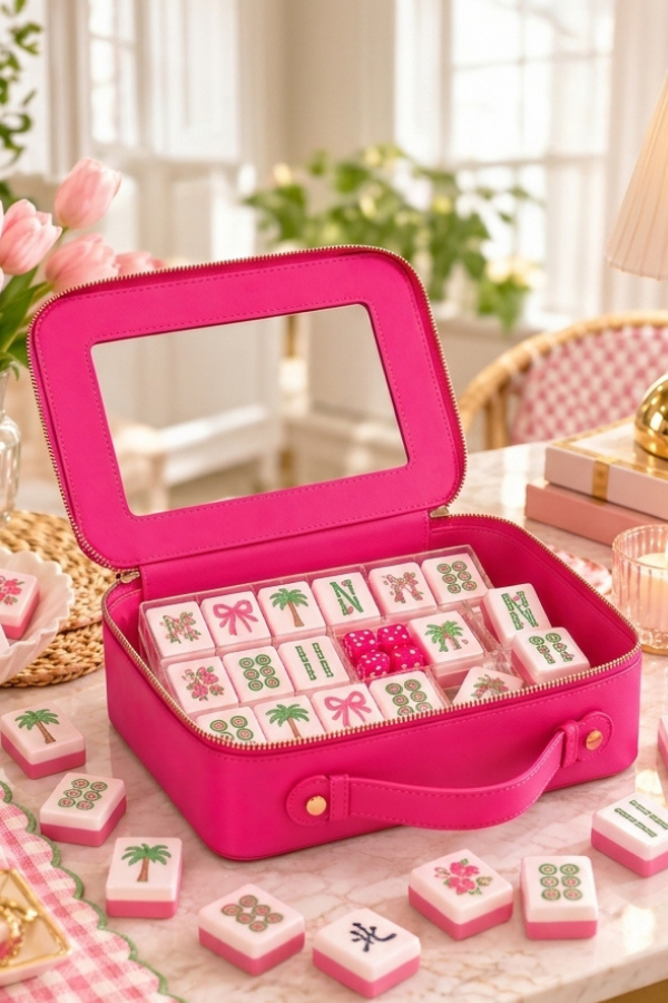 ETA 1/8-1/29 Posie Hot Pink Clear Travel Bag