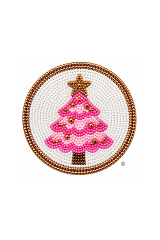 ETA 10/19-11/9 Merry & Pink Beaded Coaster