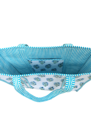 ETA 5/15 - Juniper Blue and White Floral Tote Bag