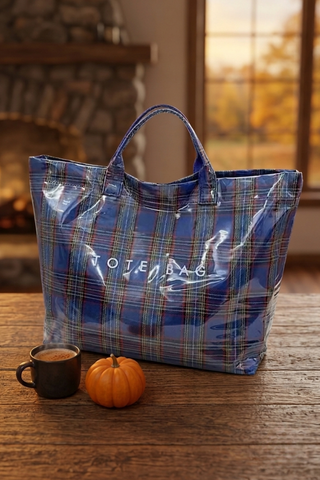 ETA 9/8 - Blue Plaid TOTE BAG