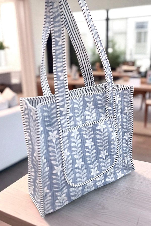 ETA 9/8 - Sinclair Blue Floral Tote Bag