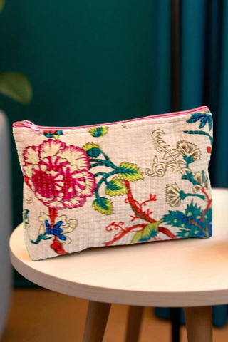 ETA 10/10 - Calista Velvet Floral Cosmetic Bag
