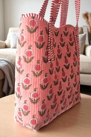 ETA 9/15 -  Cider Bloom Pink Scalloped Tote Bag