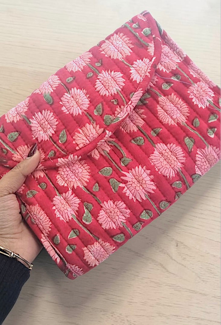 ETA 3/30 - Esme Red Floral Jewelry Pouch