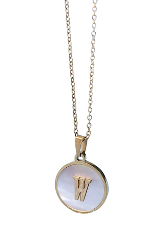 Gold Pearl Initial Necklace W - ETA 3/15