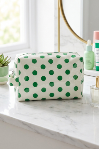Mabel Cream Polka Dot Cosmetic Bag